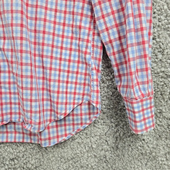 Gitman Bros Shirt Mens M‎ Pink Blue Plaid Button Up Preppy Light Academia USA - Picture 3 of 14
